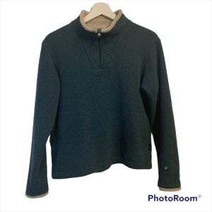 Kuhl M Alska Alfpaca fleece quarter zip pullover sterling accents warm comfy